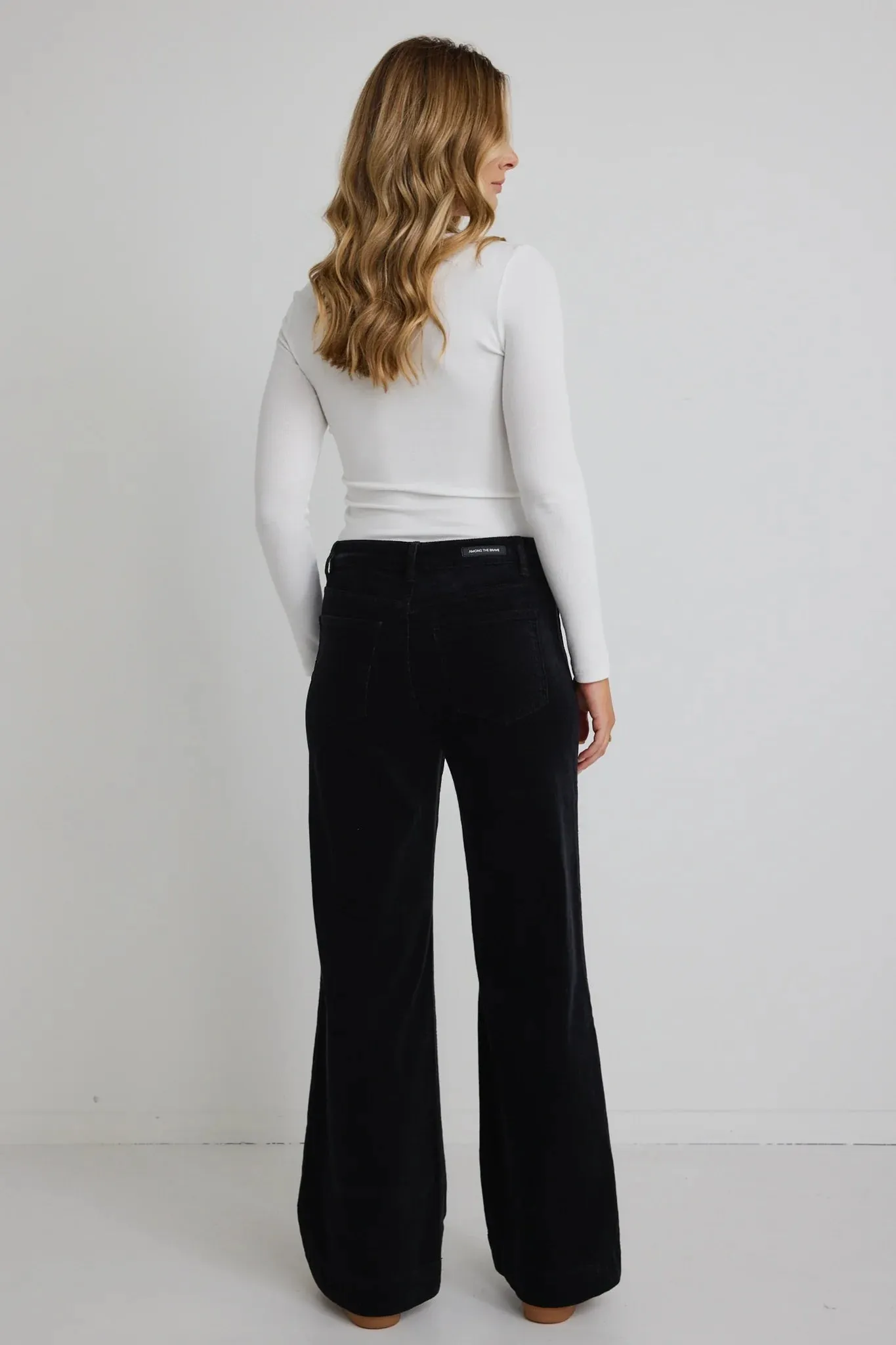 Among The Brave Zoey Wide Leg Pant Black Cord