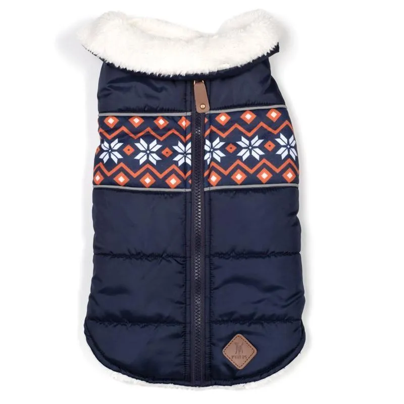 Aspen Puffer Dog Jacket Navy XLarge