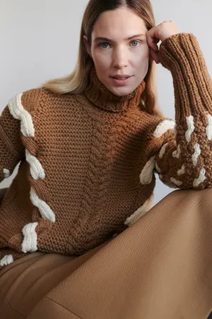 Barbora: Brown Wool Turtleneck