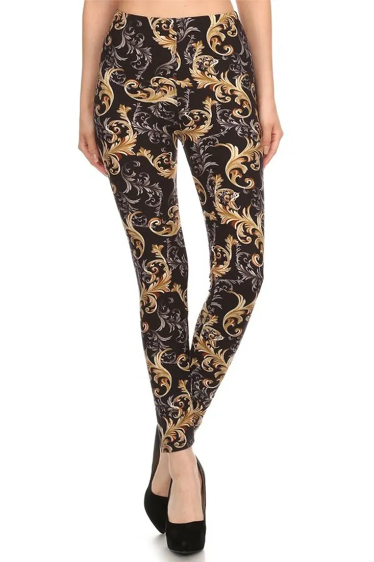 Baroque Me Again Design Print Leggings