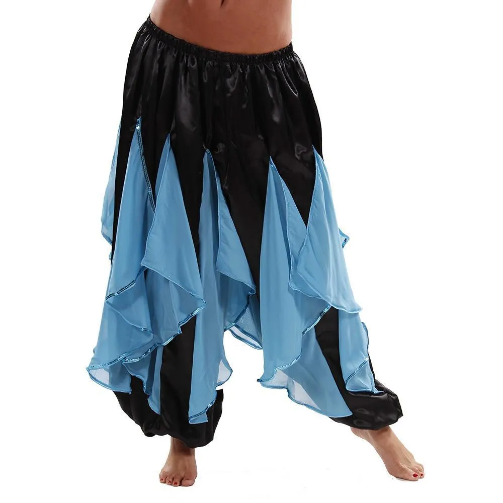 Belly Dance Satin & Chiffon Harem Pants | TURN AND TWIRL