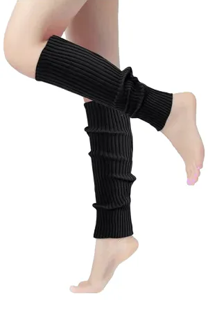 Black Knitted Leg Warmers