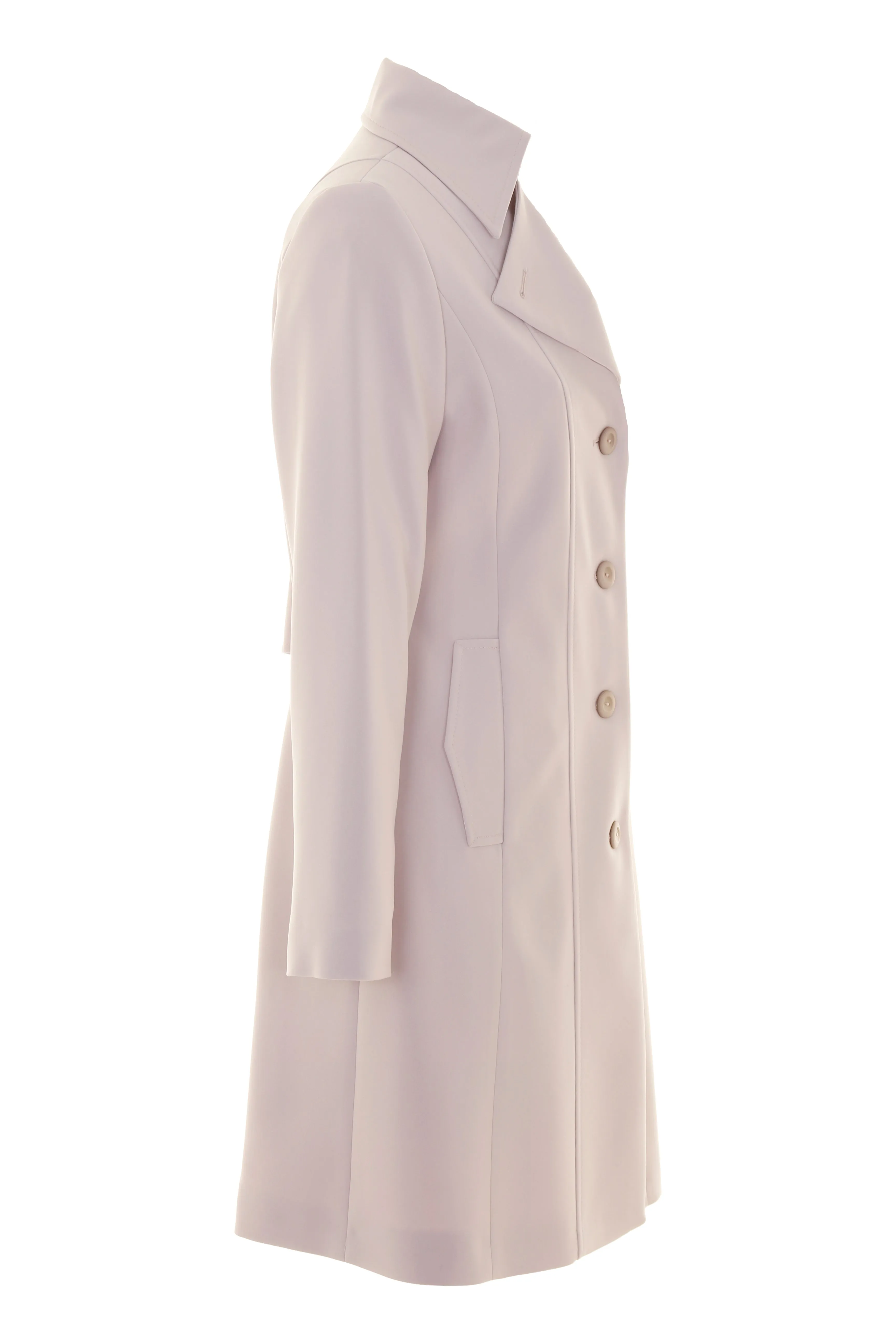 Busy Clothing Womens Light Cream Pink 3/4 Trench Coat Mac