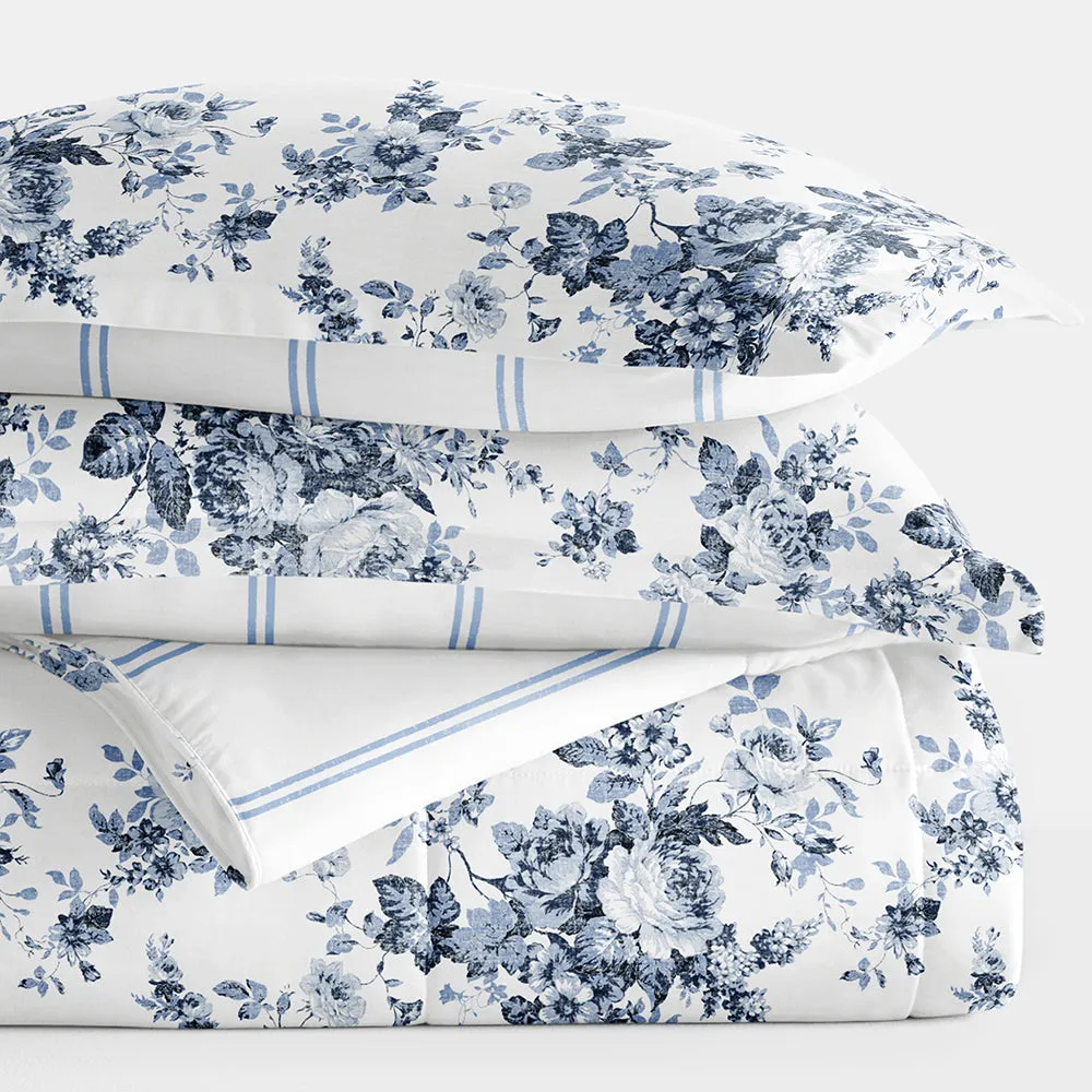 Cabbage Rose Reversible Down-Alternative Comforter Set - 12 Days of Deals