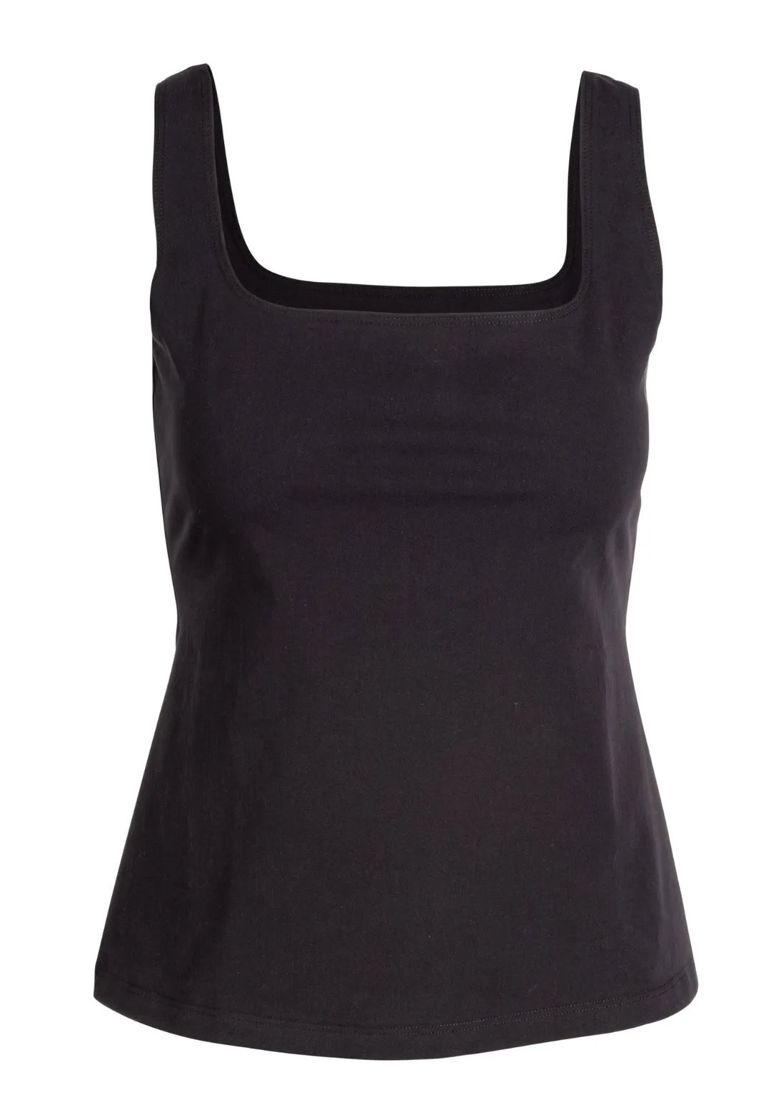 Caterina Italian Stretch Cotton Tank Top In Black