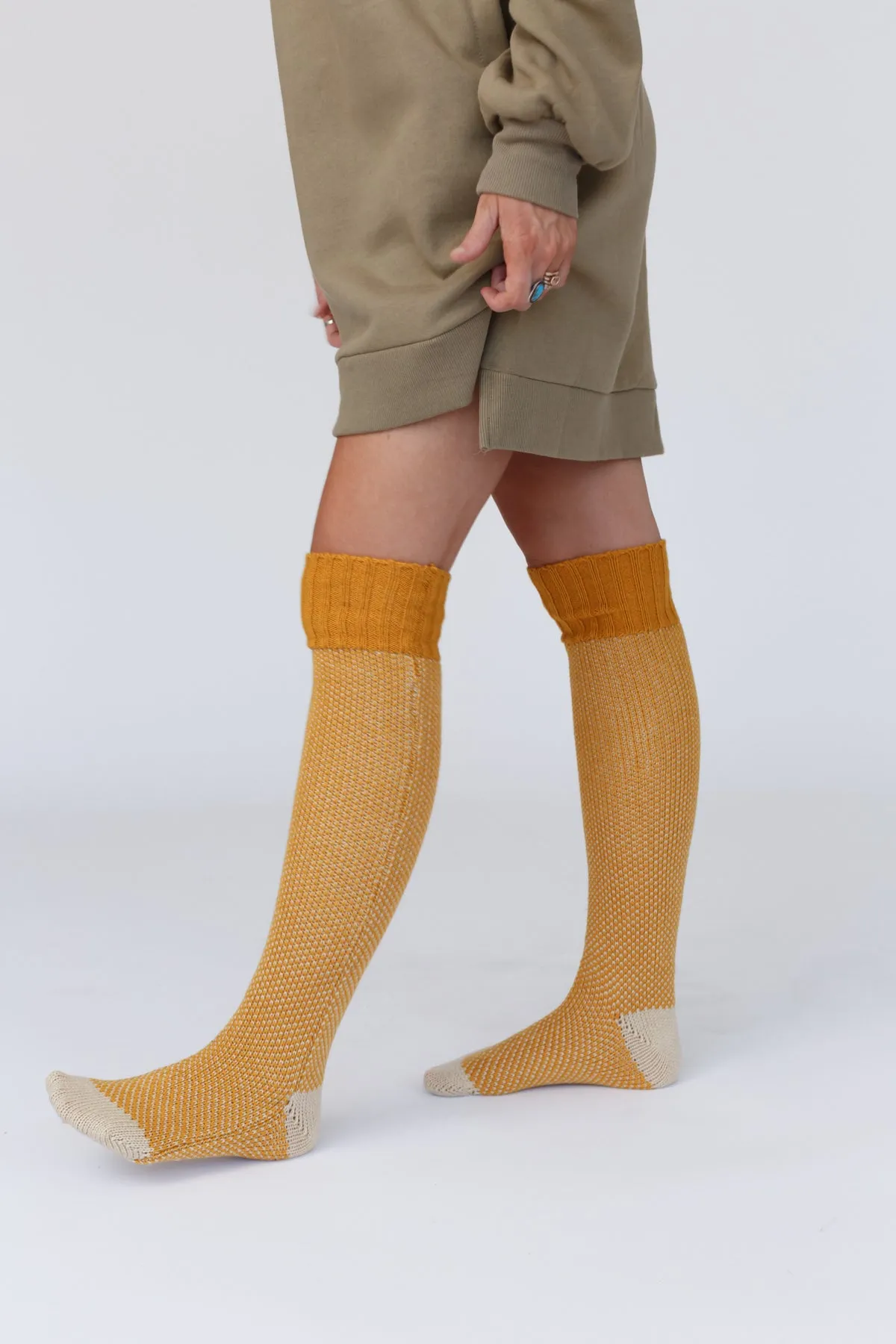 Cozy Cabin Lounge Socks - Mustard