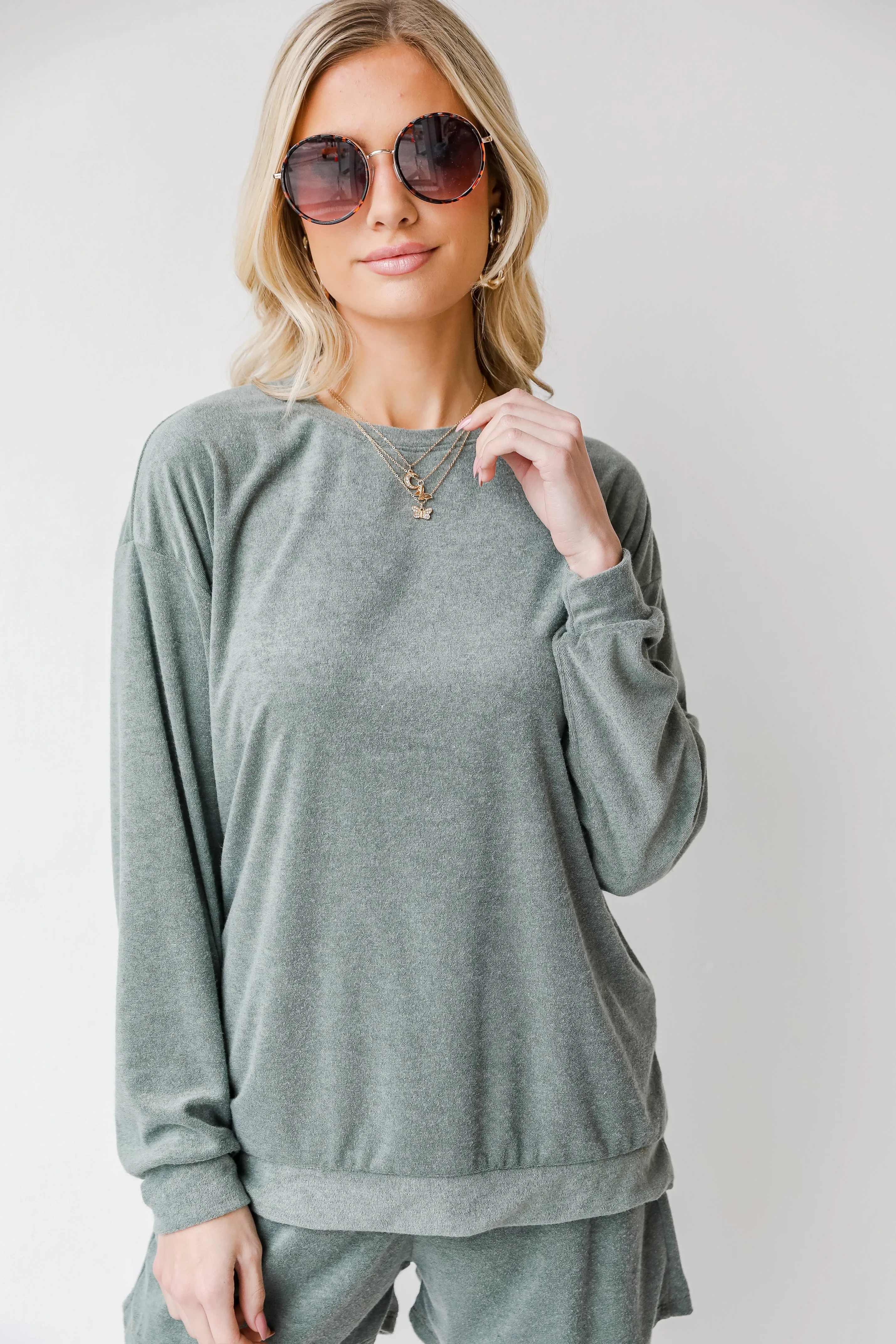 Cozy Little Secret Terry Cloth Pullover