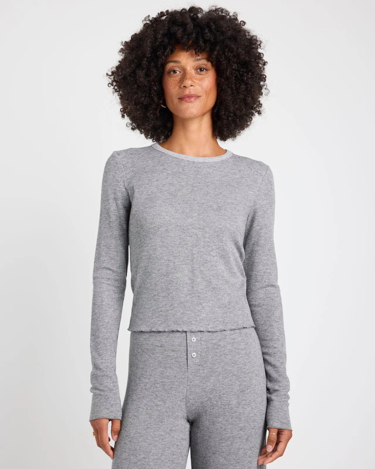 Cropped Thermal LYR Long Sleeve Tee