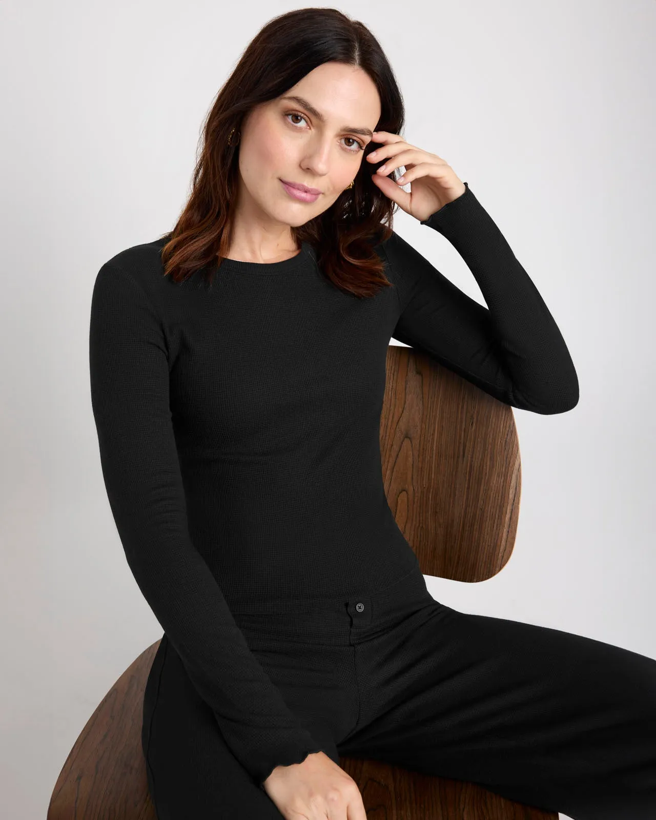 Cropped Thermal LYR Long Sleeve Tee