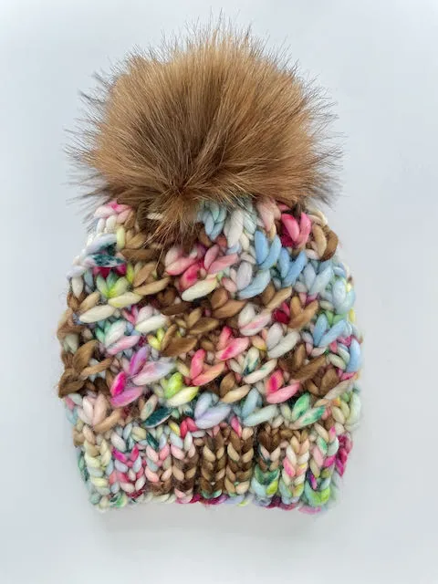 Crush Beanie in Macaroon/Chestnut pom