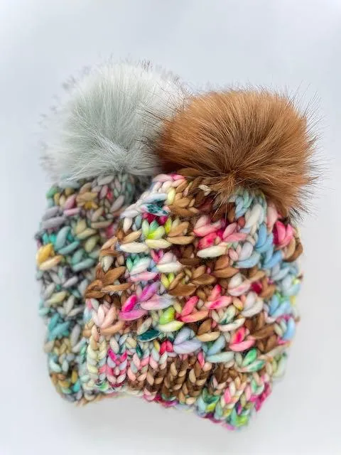 Crush Beanie in Macaroon/Chestnut pom