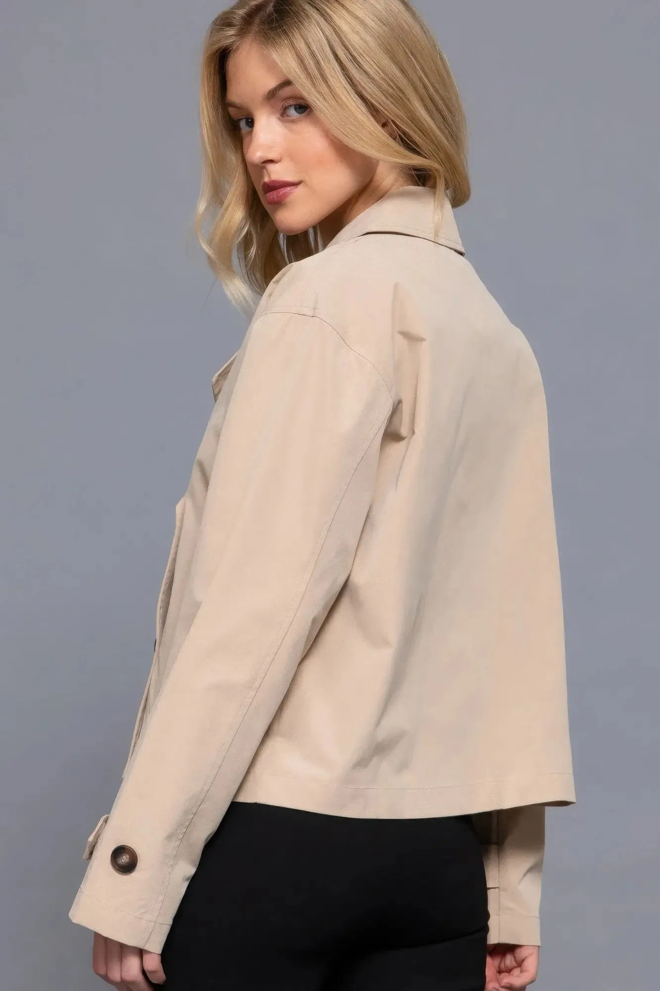 Double Breasted Short Women's Trench Coat