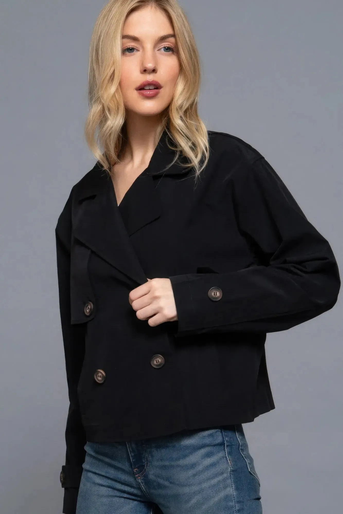 Double Breasted Short Women's Trench Coat