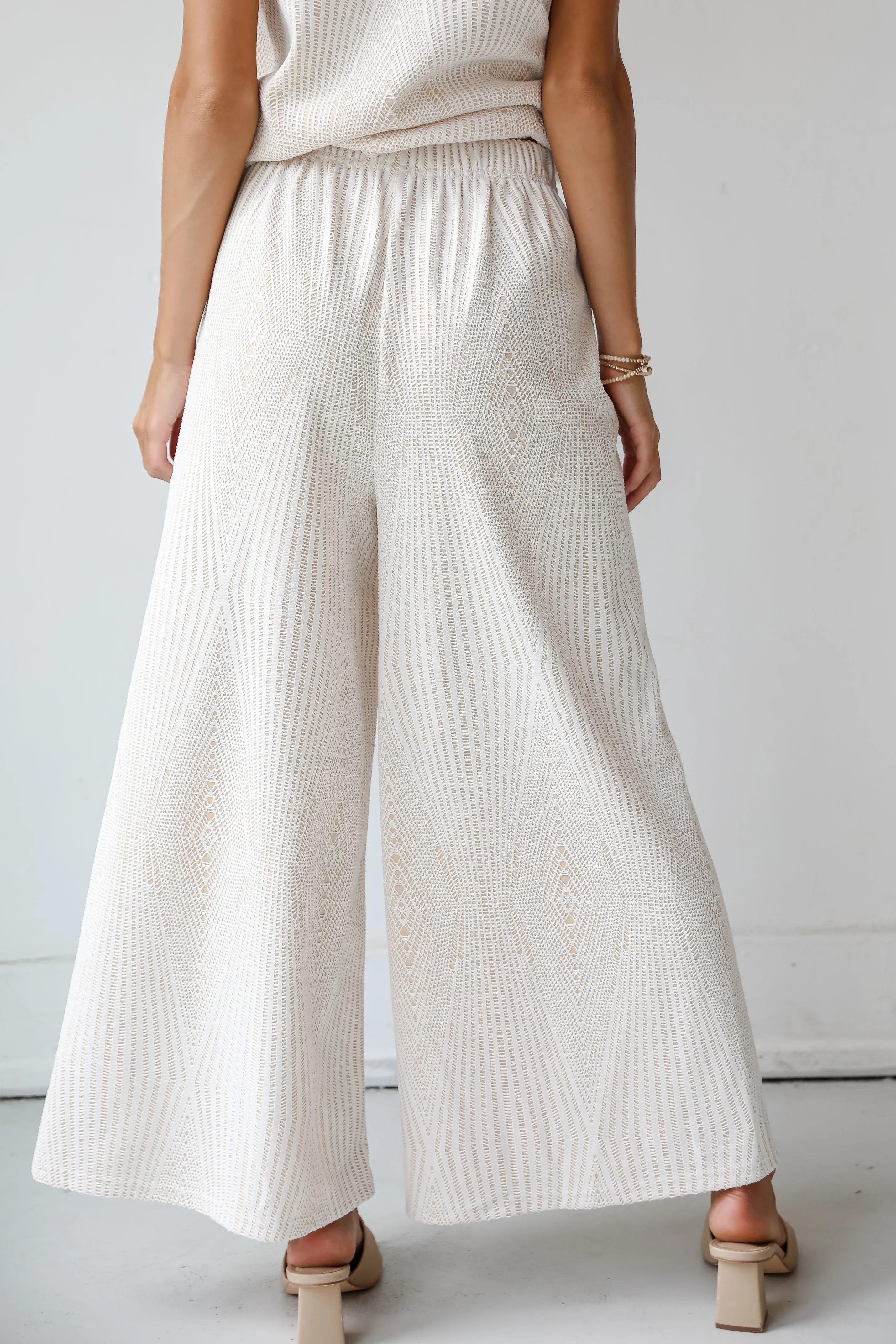 FINAL SALE - Aesthetic Aura Ivory Crochet Knit Pants