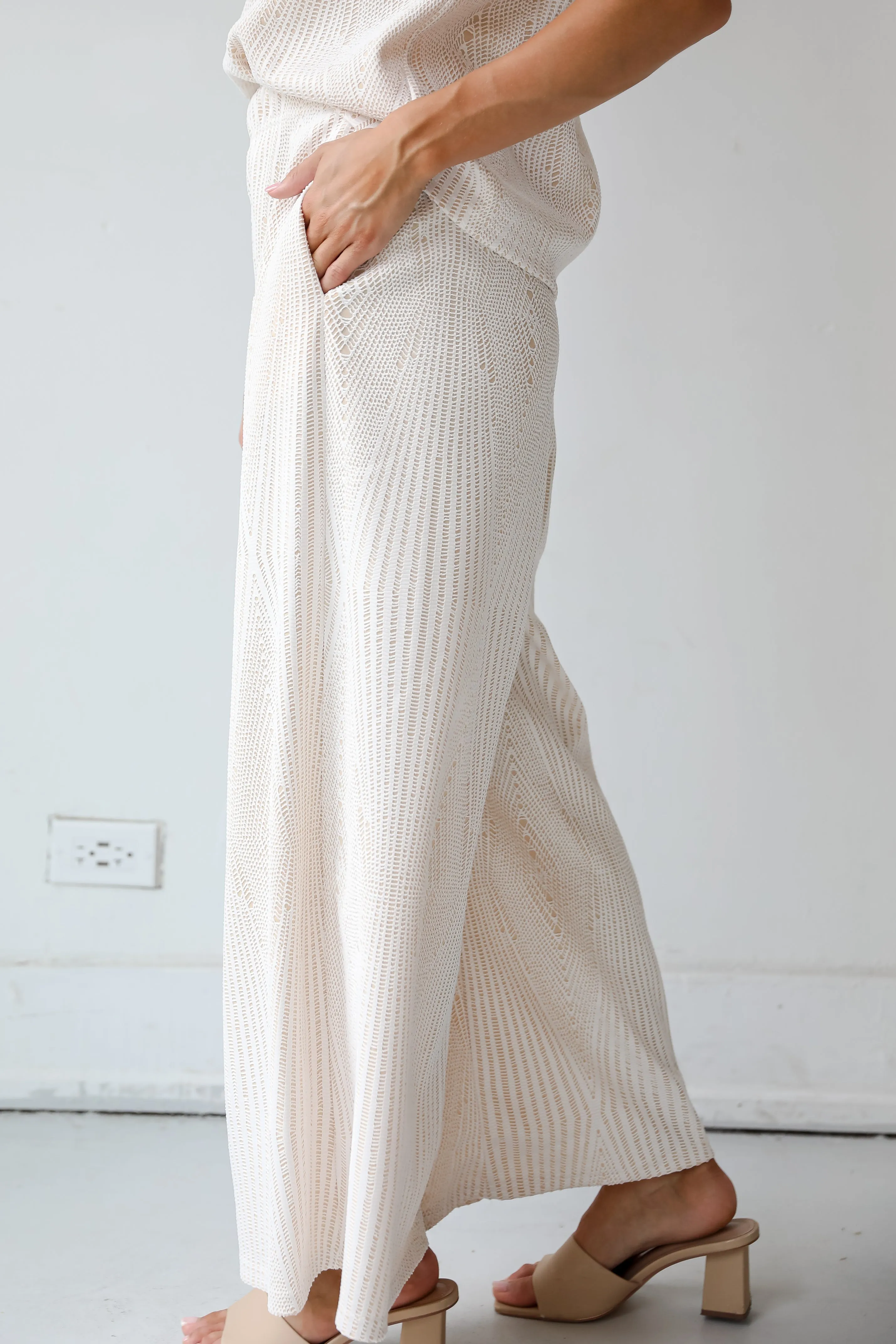 FINAL SALE - Aesthetic Aura Ivory Crochet Knit Pants