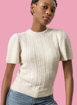 Flutter Sleeve Textured Sweater