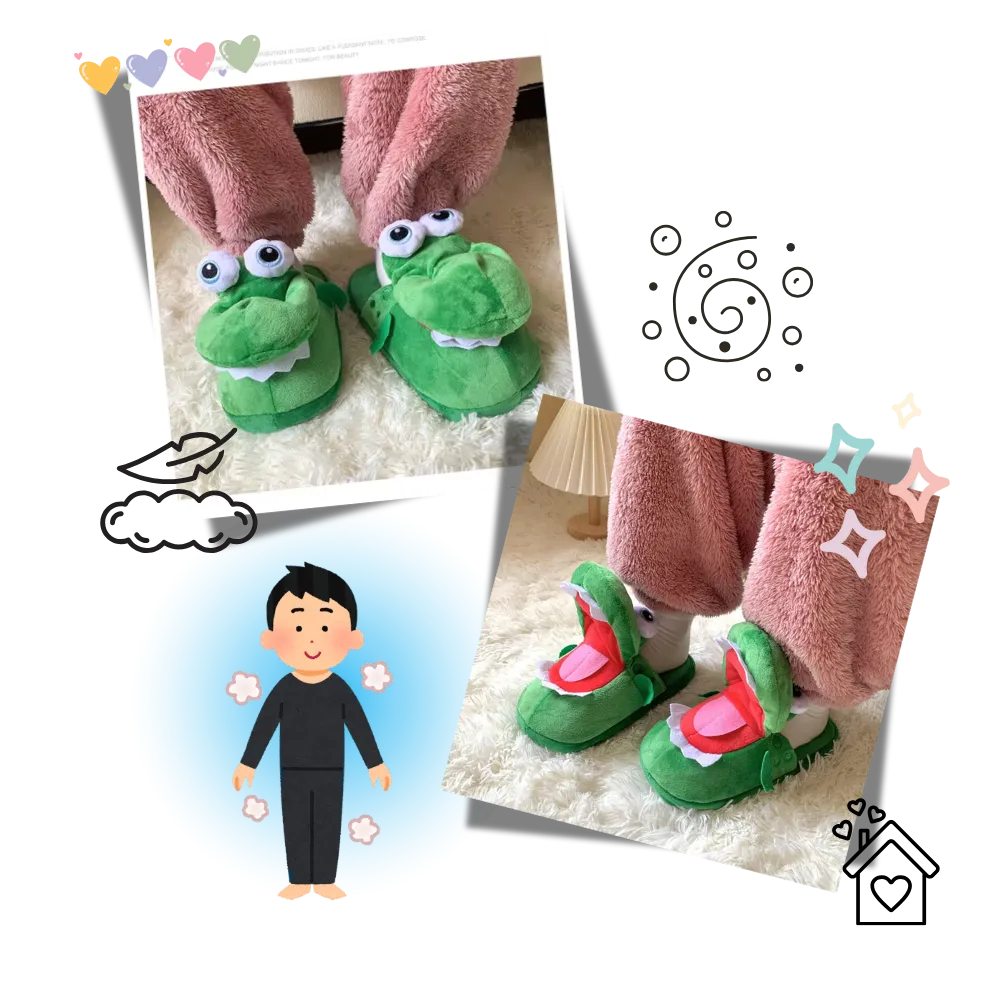 Fun Cozy Crocodile Slippers