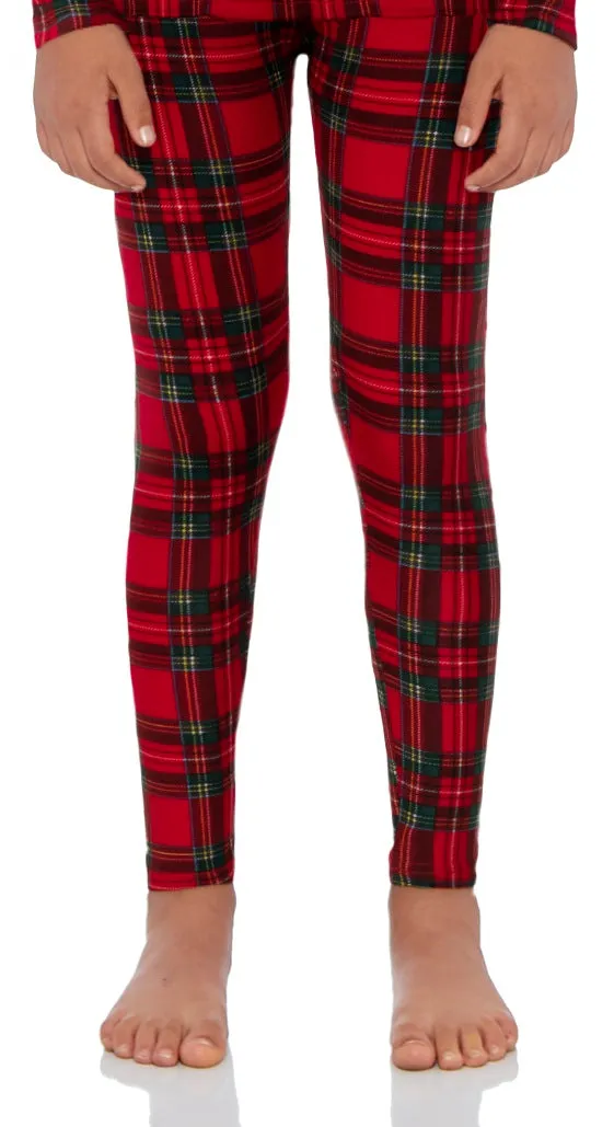 Girls Plaid Series Thermal Bottoms