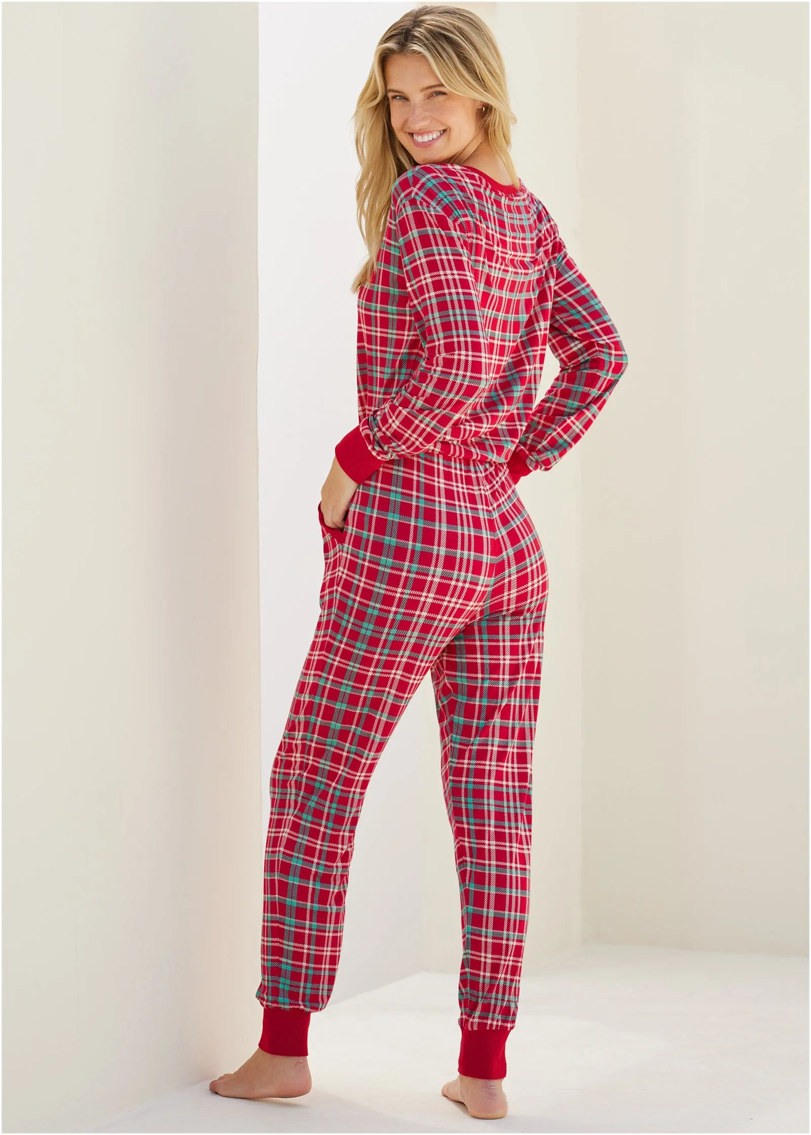 Henley PJ Onesie - Festive Flannel