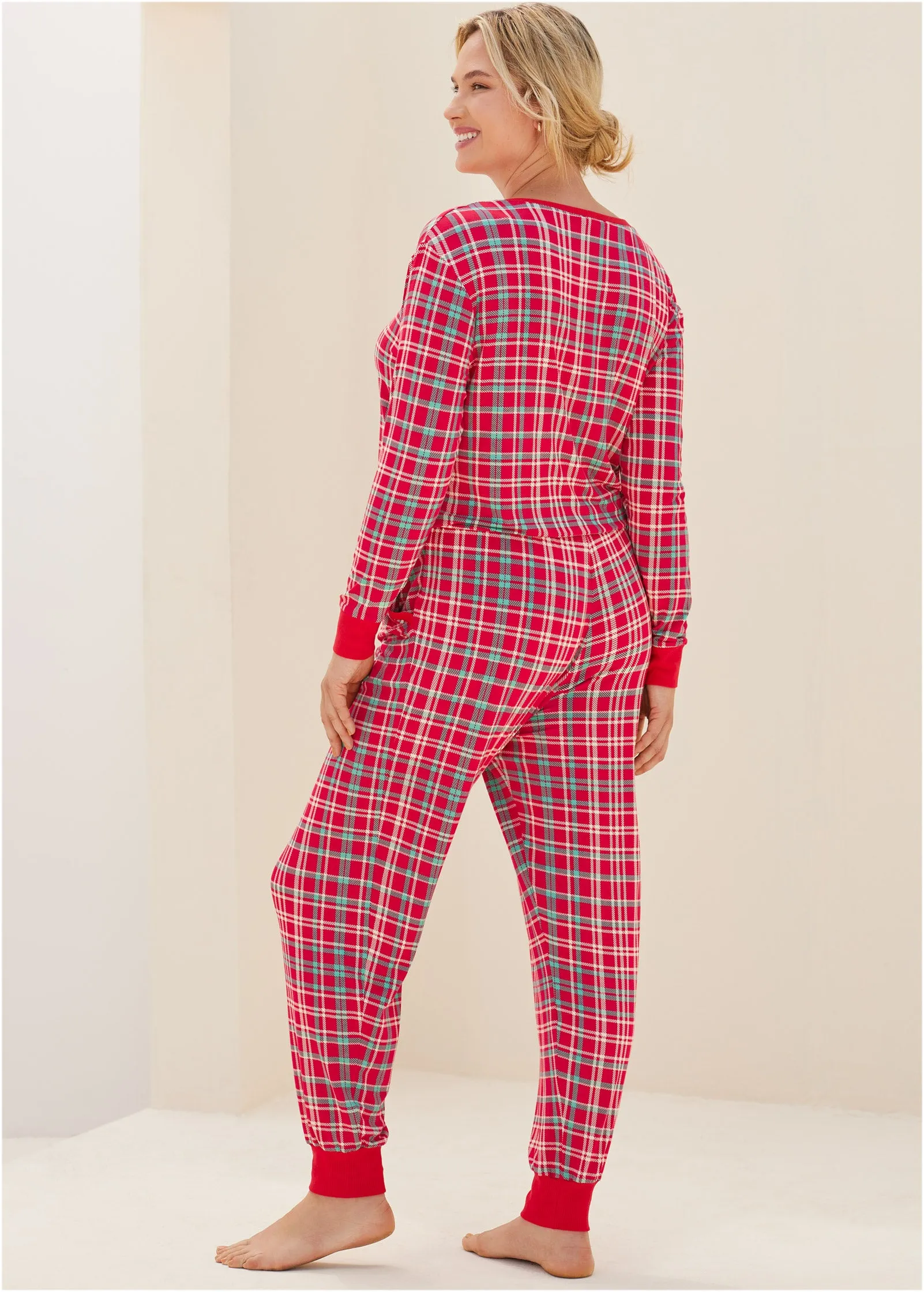 Henley PJ Onesie - Festive Flannel