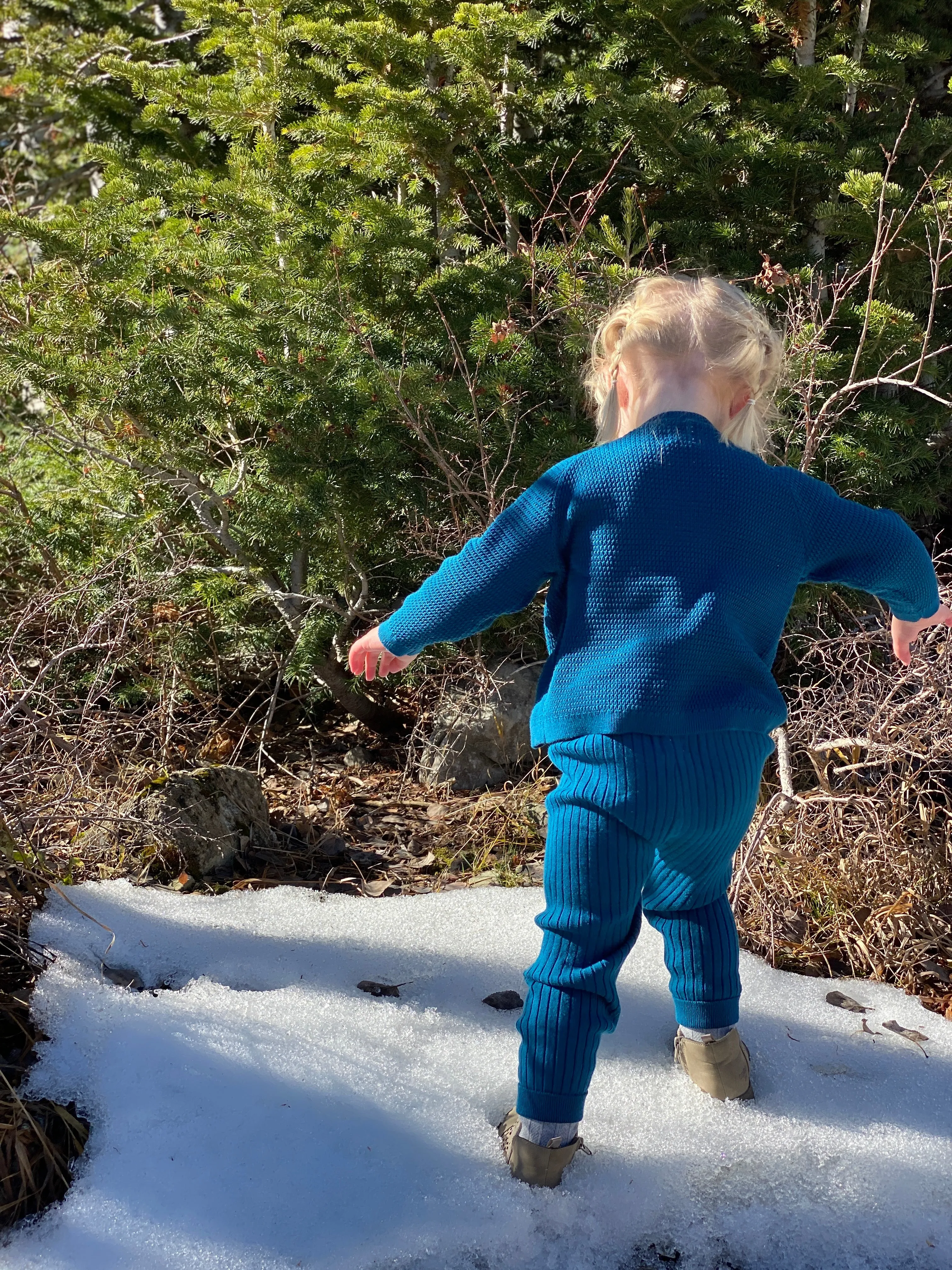 Kew leggings in teal knit