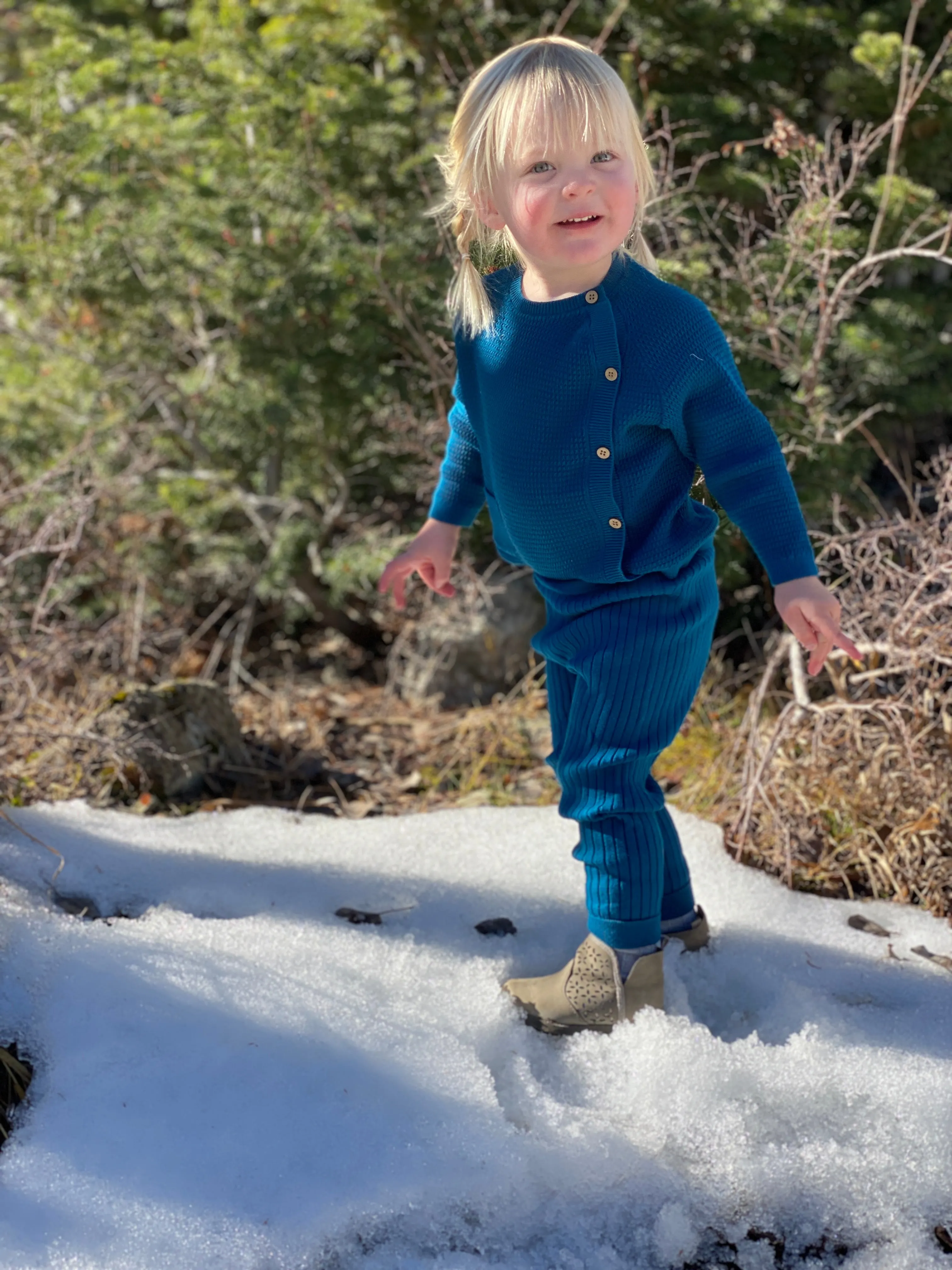 Kew leggings in teal knit