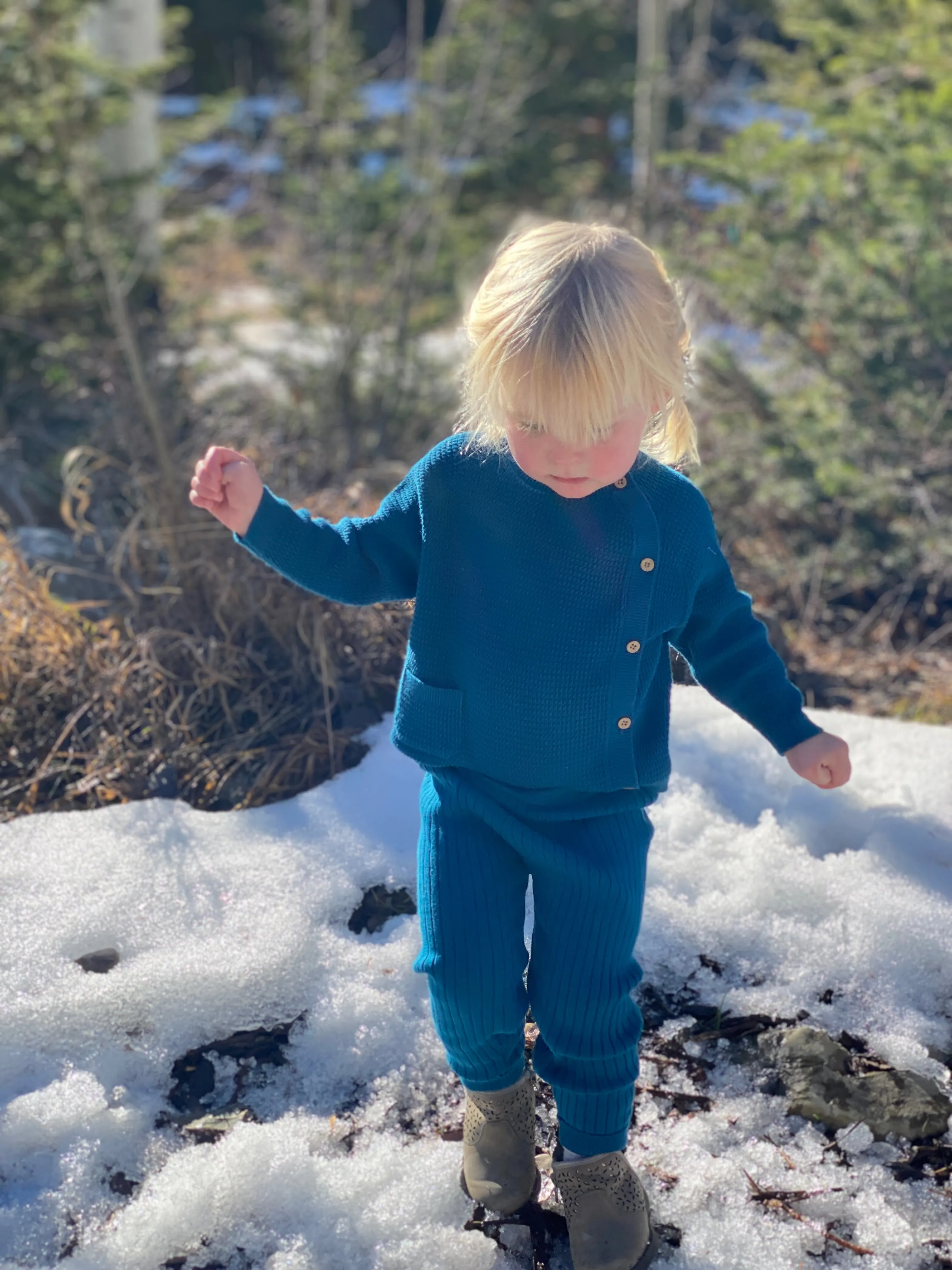 Kew leggings in teal knit