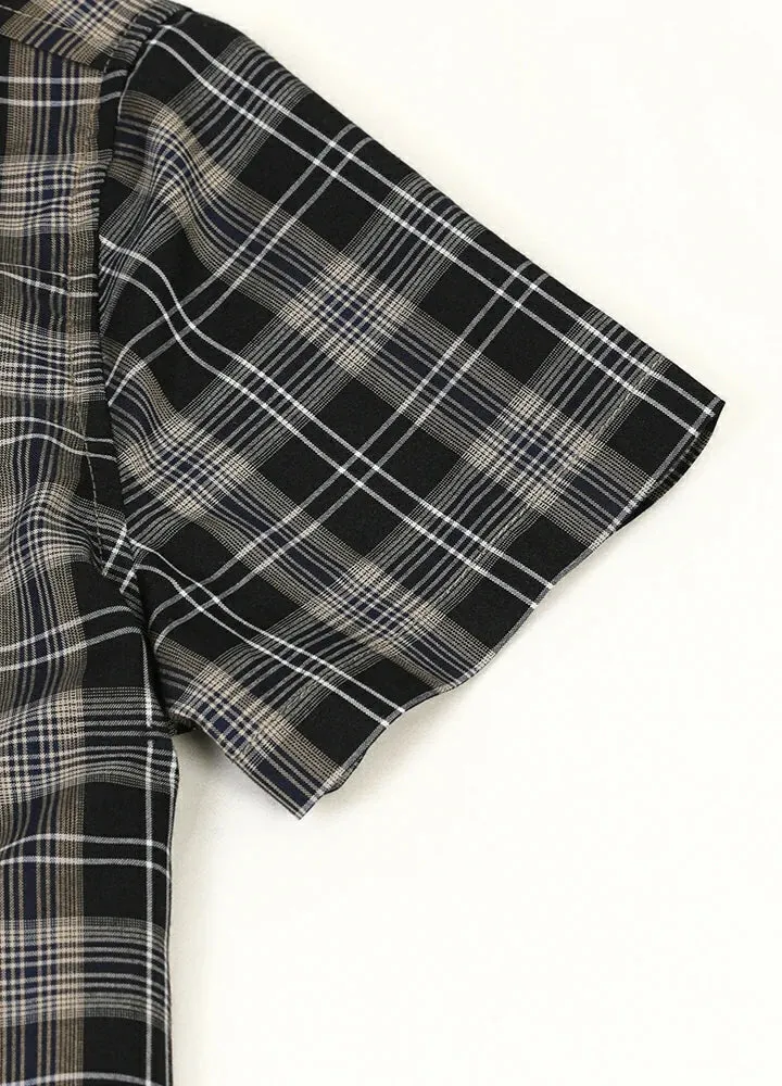 Kids Plaid Short Sleeve Shirt,Button Up