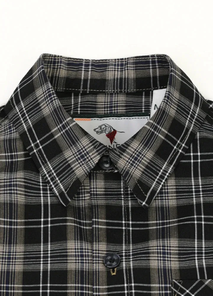 Kids Plaid Short Sleeve Shirt,Button Up