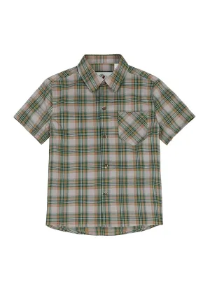 Kids Plaid Short Sleeve Shirt,Button Up