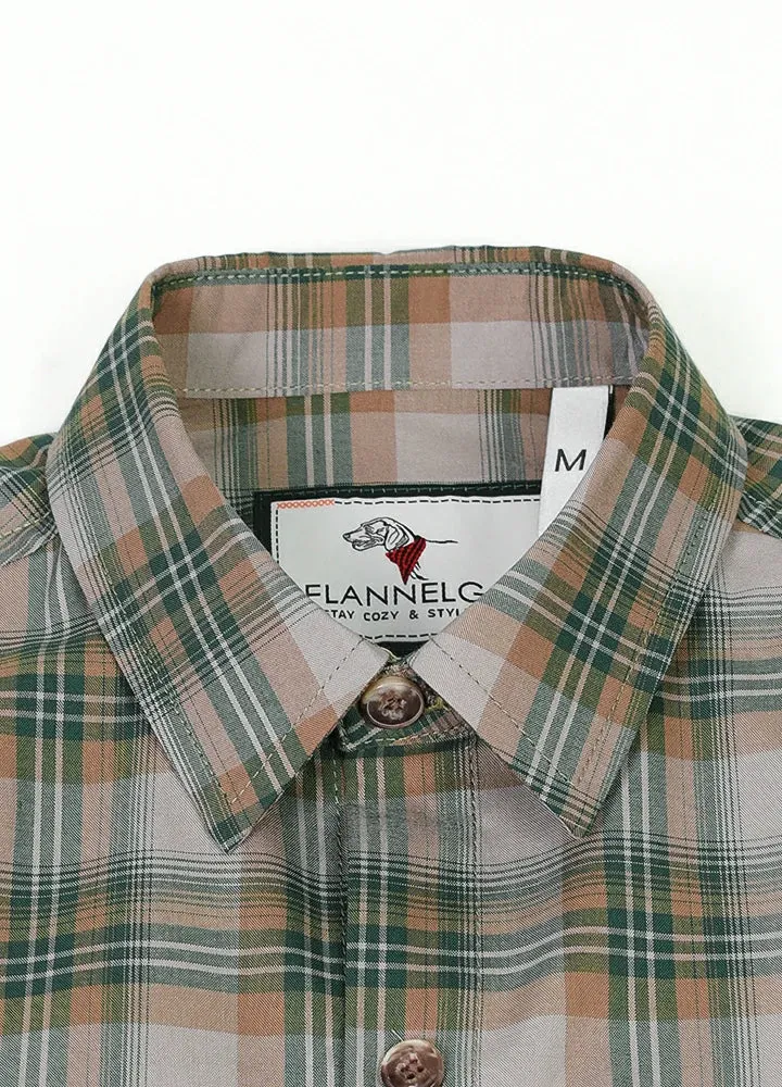 Kids Plaid Short Sleeve Shirt,Button Up