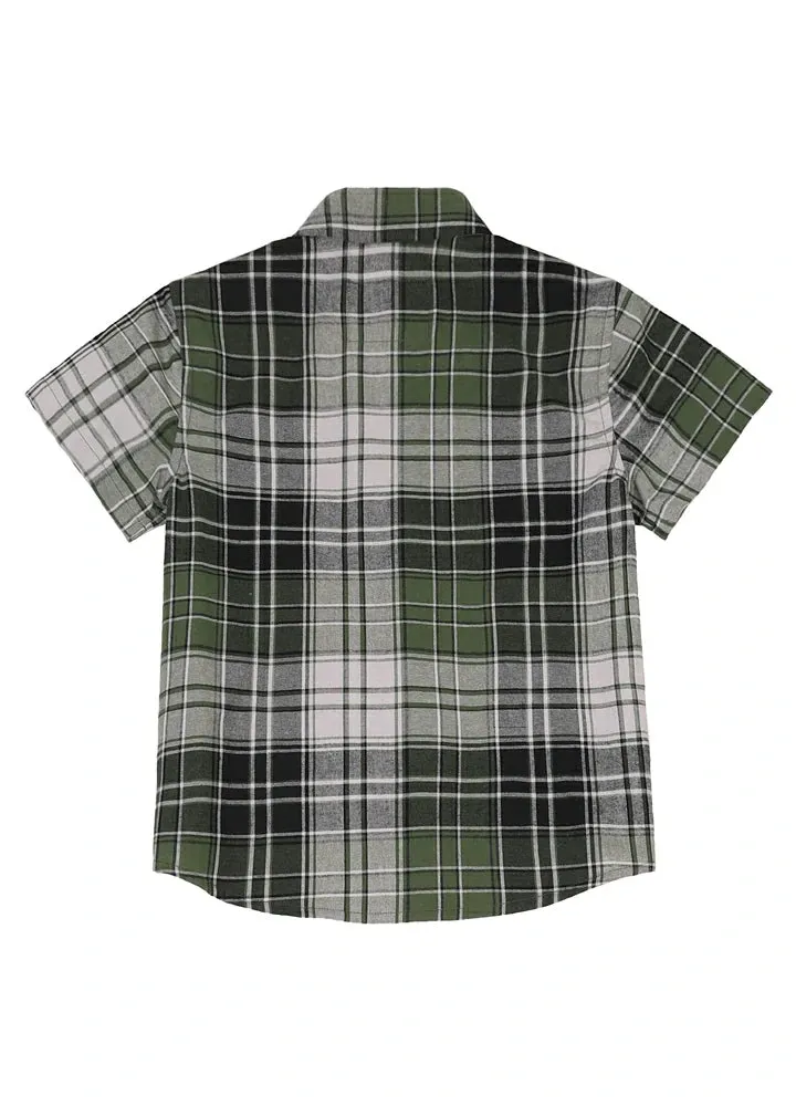 Kids Short Sleeve Cotton Shirt,Button Up