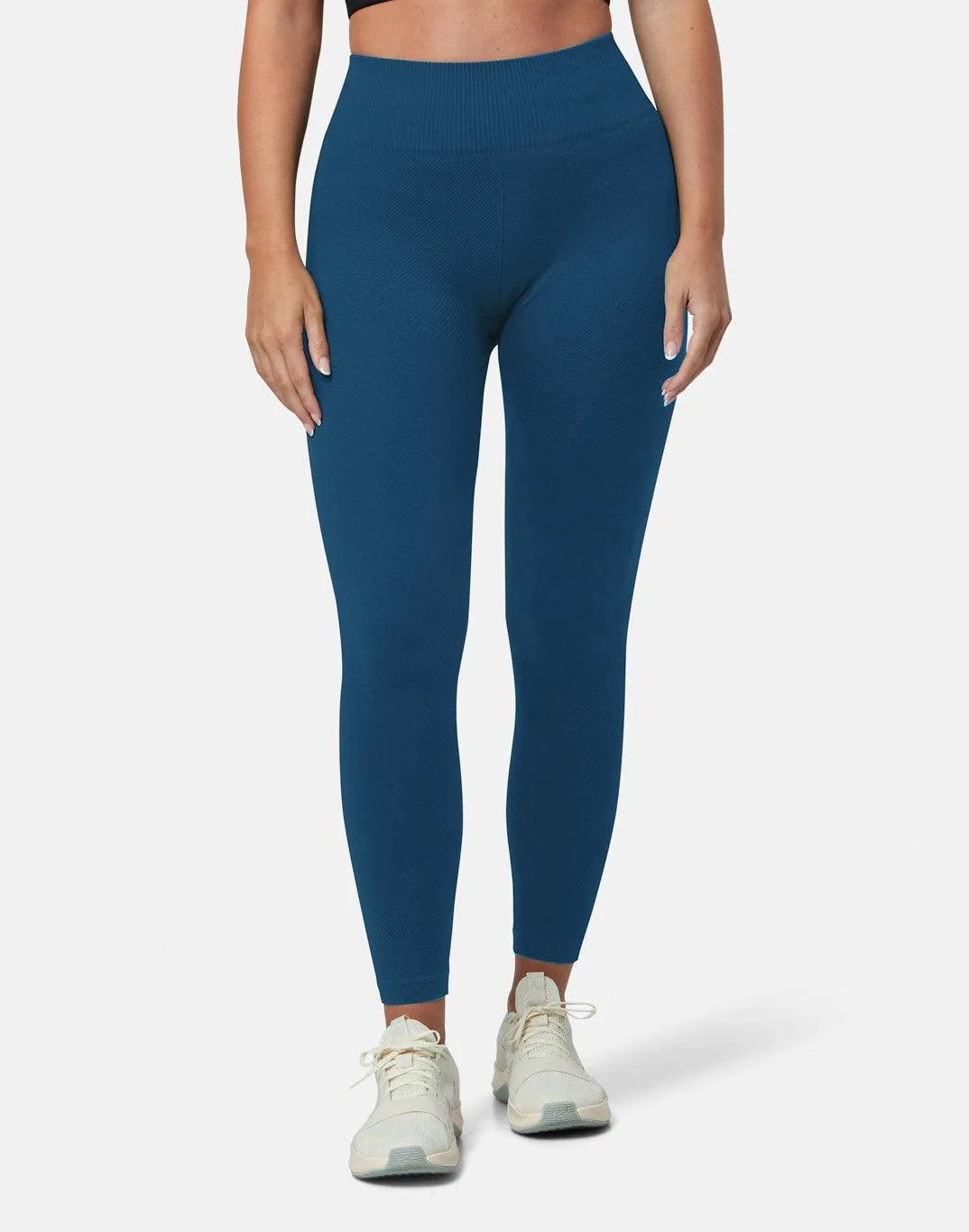 Lotus Chevron 7/8 Leggings in Petrol Blue