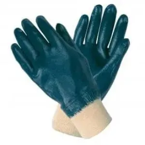 MCR SAFETY - Nitrile Fully Coated Work Gloves Knit Wrist and Soft Interlock Lining Industry Standard