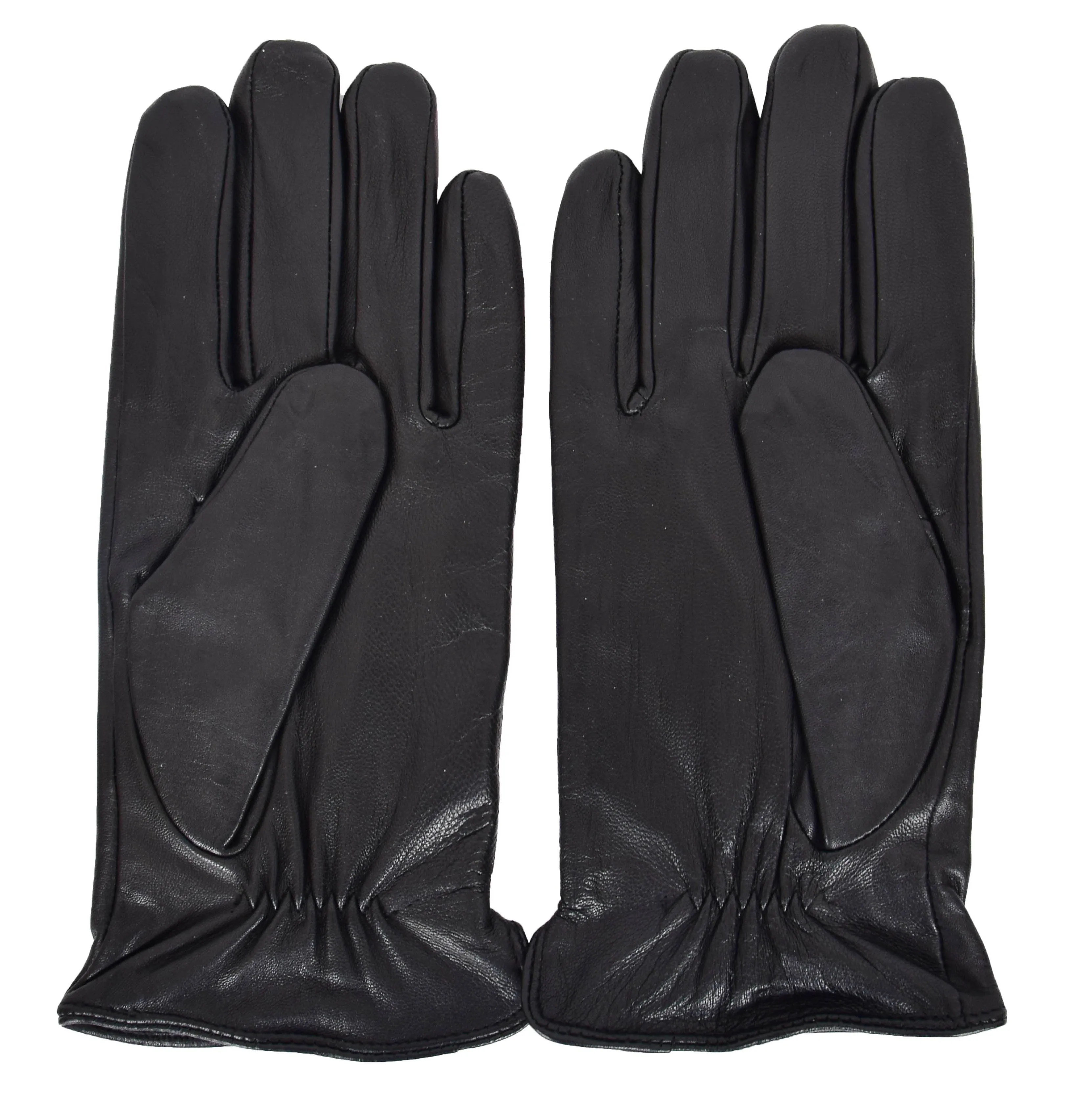 Mens Genuine Black Leather Gloves Soft Lambskin Winter Casual Plain Gloves Pair MGP02