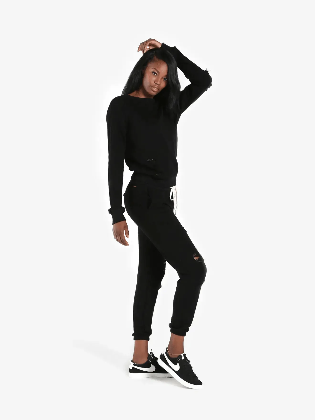 n:philanthropy Blackbird Deconstructed Sweatshirt - Black Cat