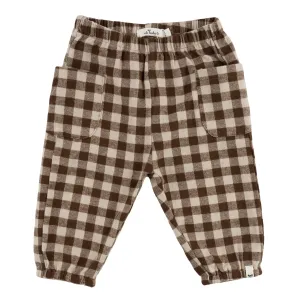 oh baby! Side Pocket Pants Check Pattern - Chocolate Biscuit