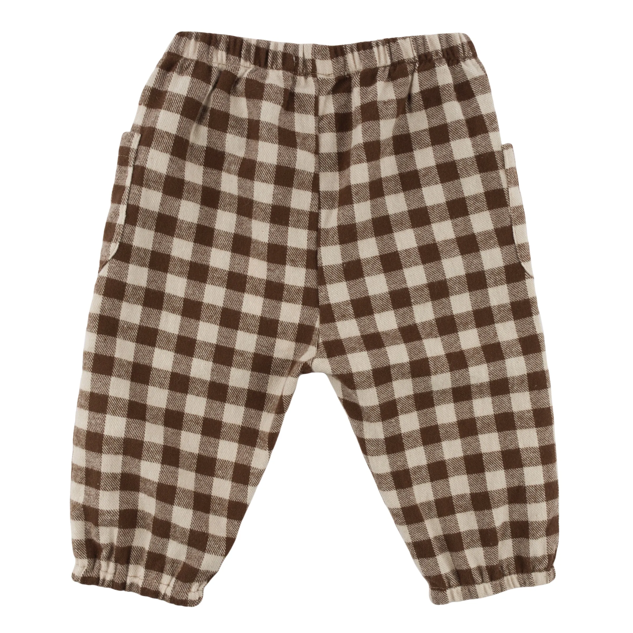 oh baby! Side Pocket Pants Check Pattern - Chocolate Biscuit