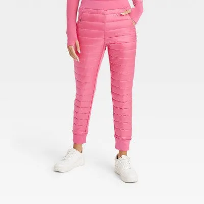 Open Box - JoyLab Women's Puffer Pants Athletic Quilted Banded Cuffs Quilted Pants