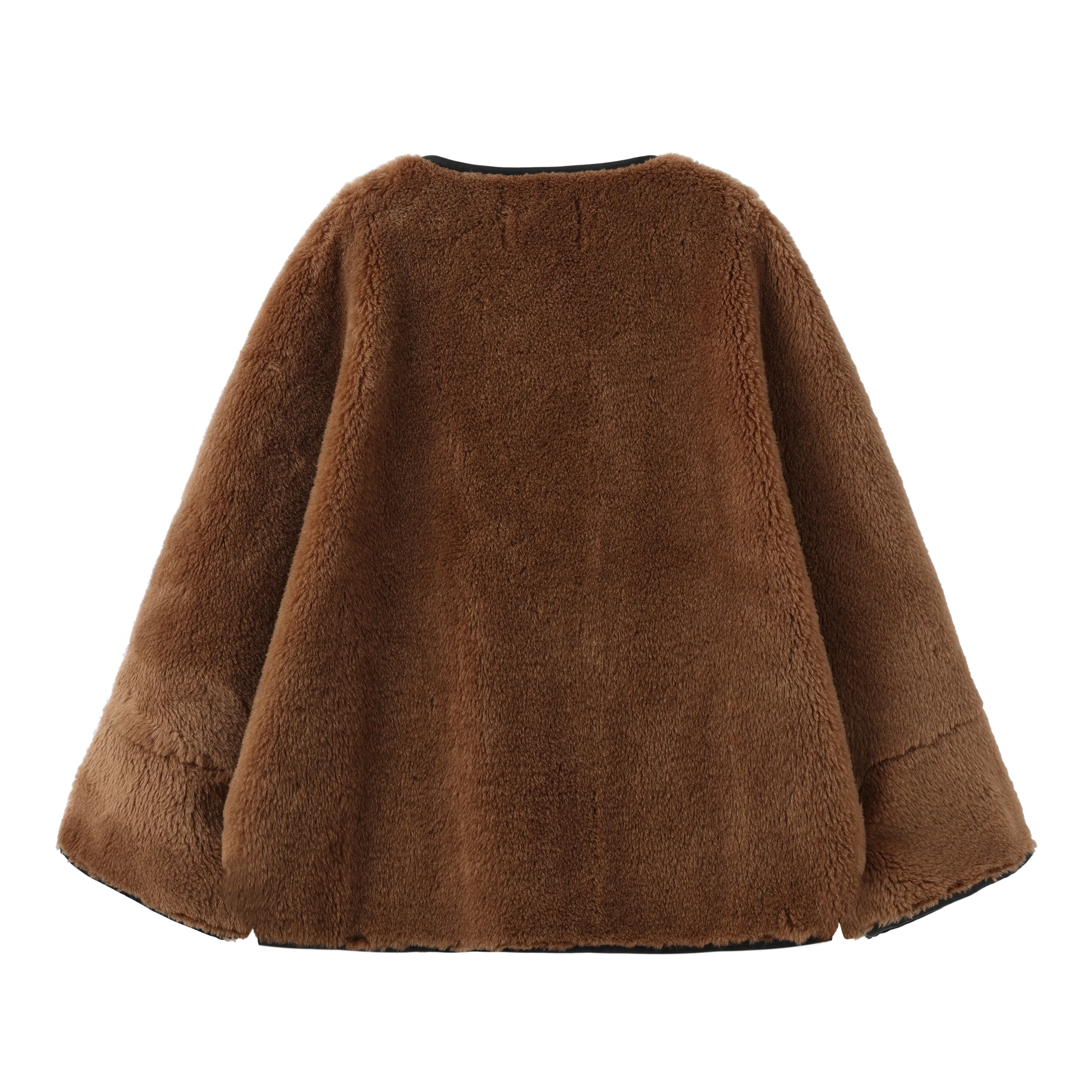 Oversized Teddy Cape Jacket