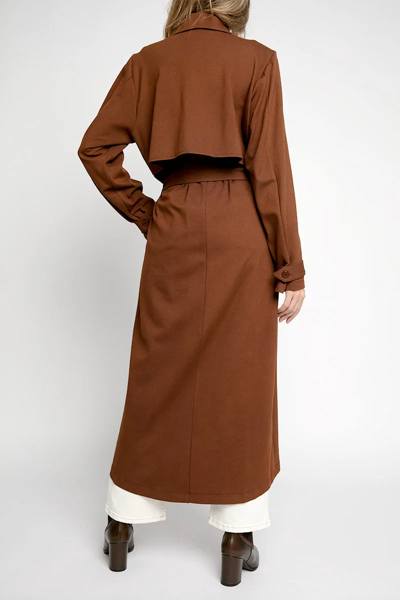 Paradis Trench Coat in Cordovan