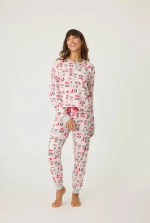 PJ Salvage Peace & Joy Waffle Pj Set