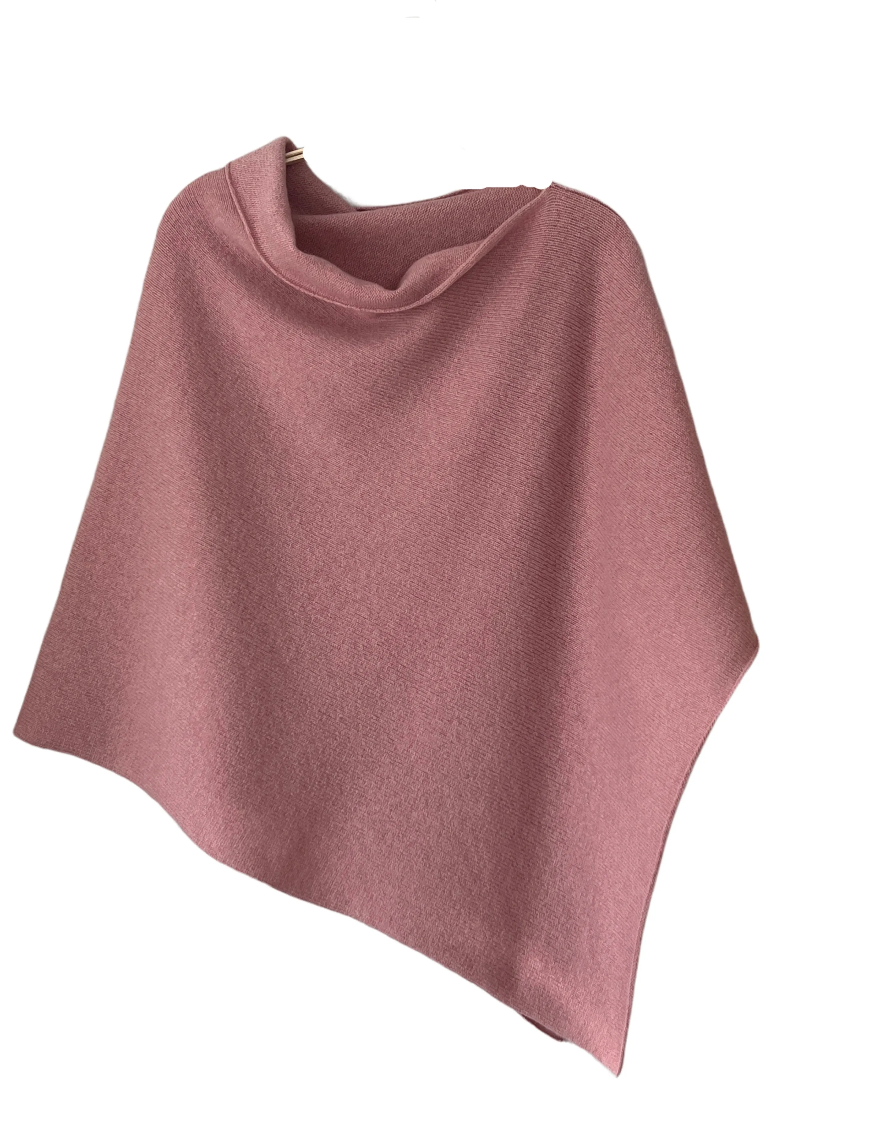 Poncho soft merino lambswool calamine pink