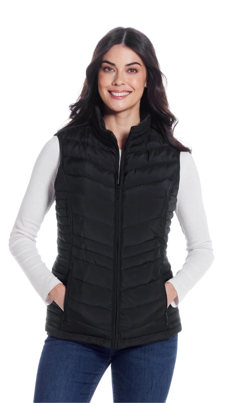 QUILTED PUFFER VEST WITH PLUSH LINING