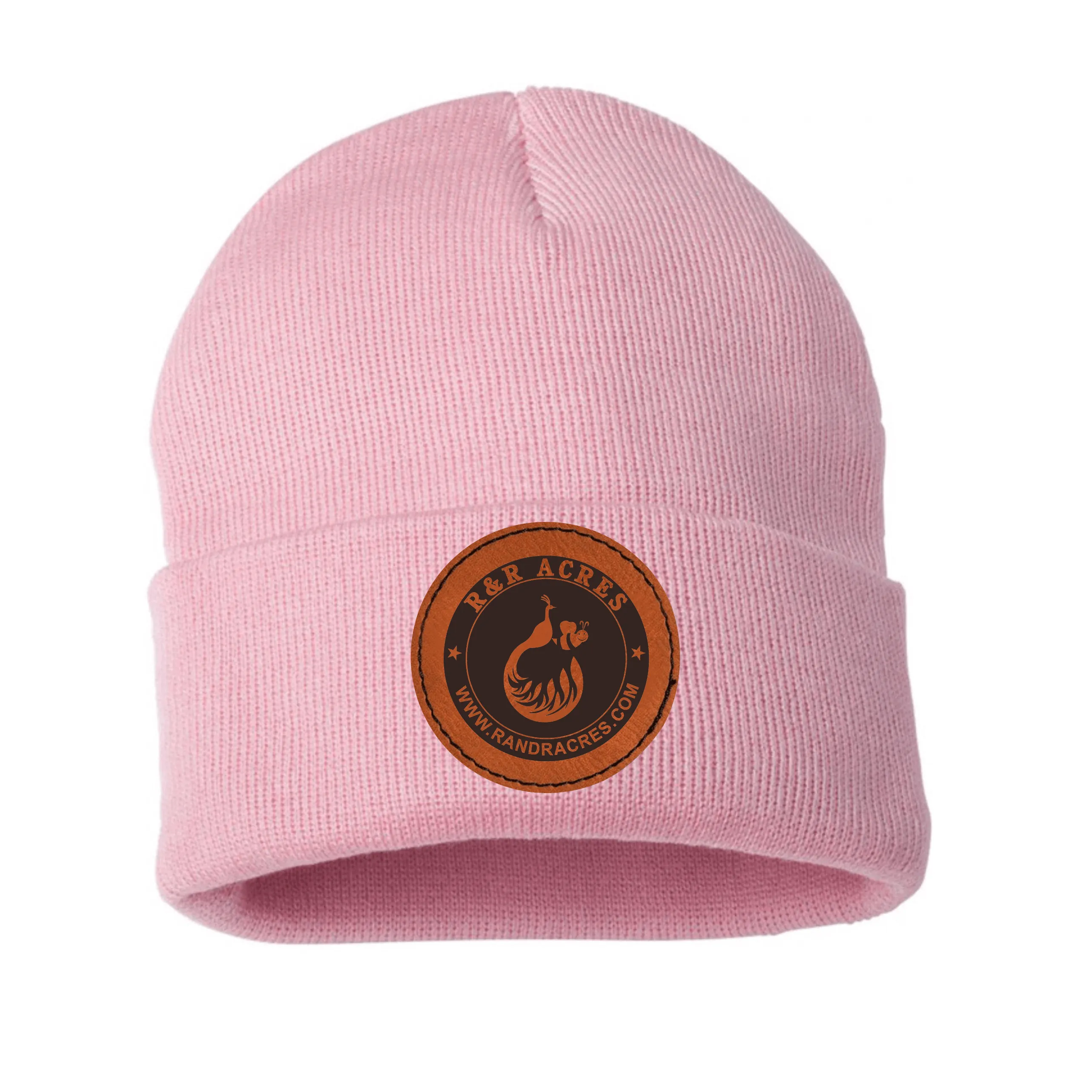 R & R Leather Patch Beanie