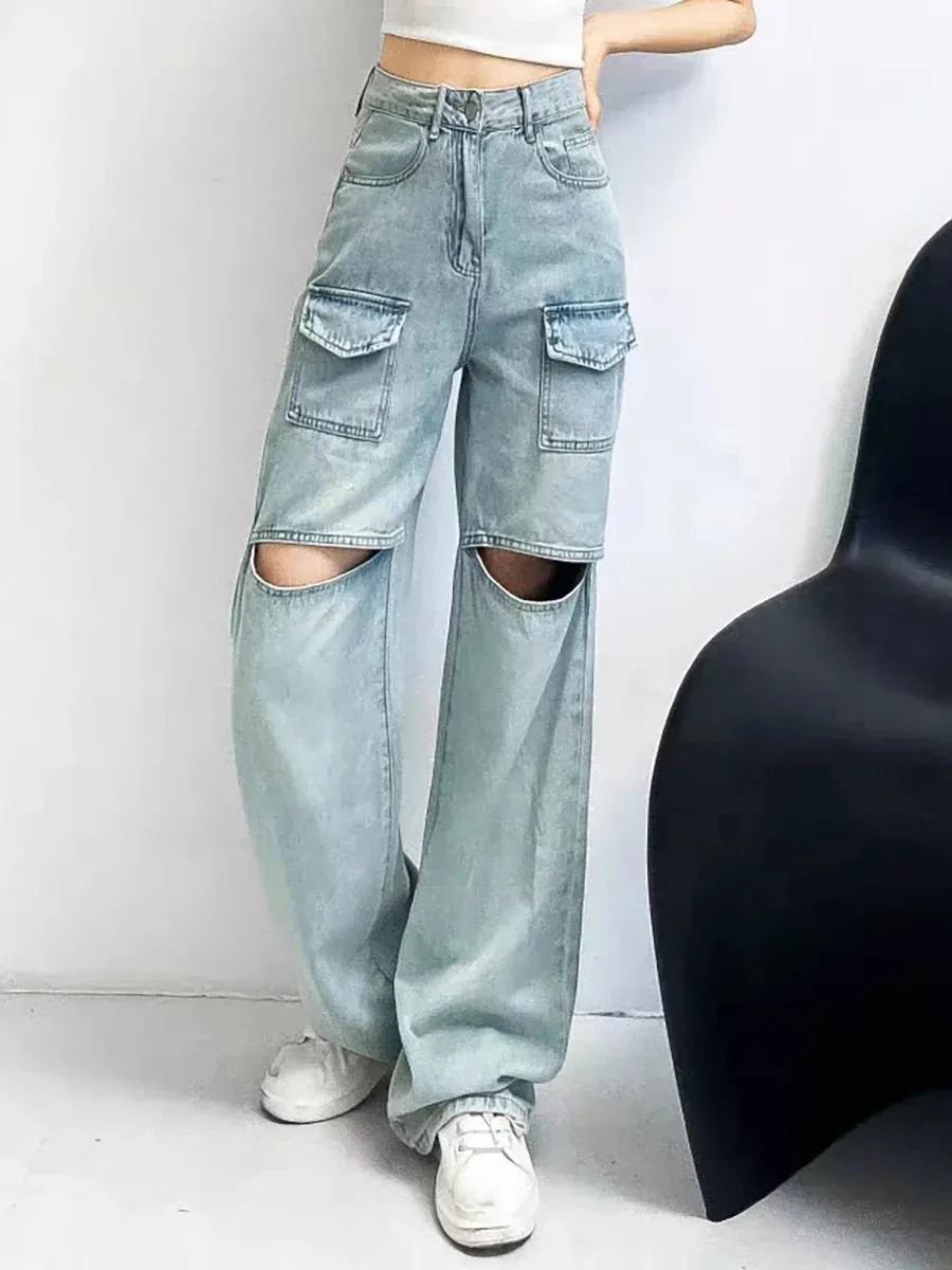 Ripped Holes Halloween Baggy Pants