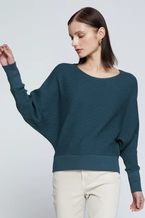 Stateside Luxe Thermal Dolman Boatneck in Verde