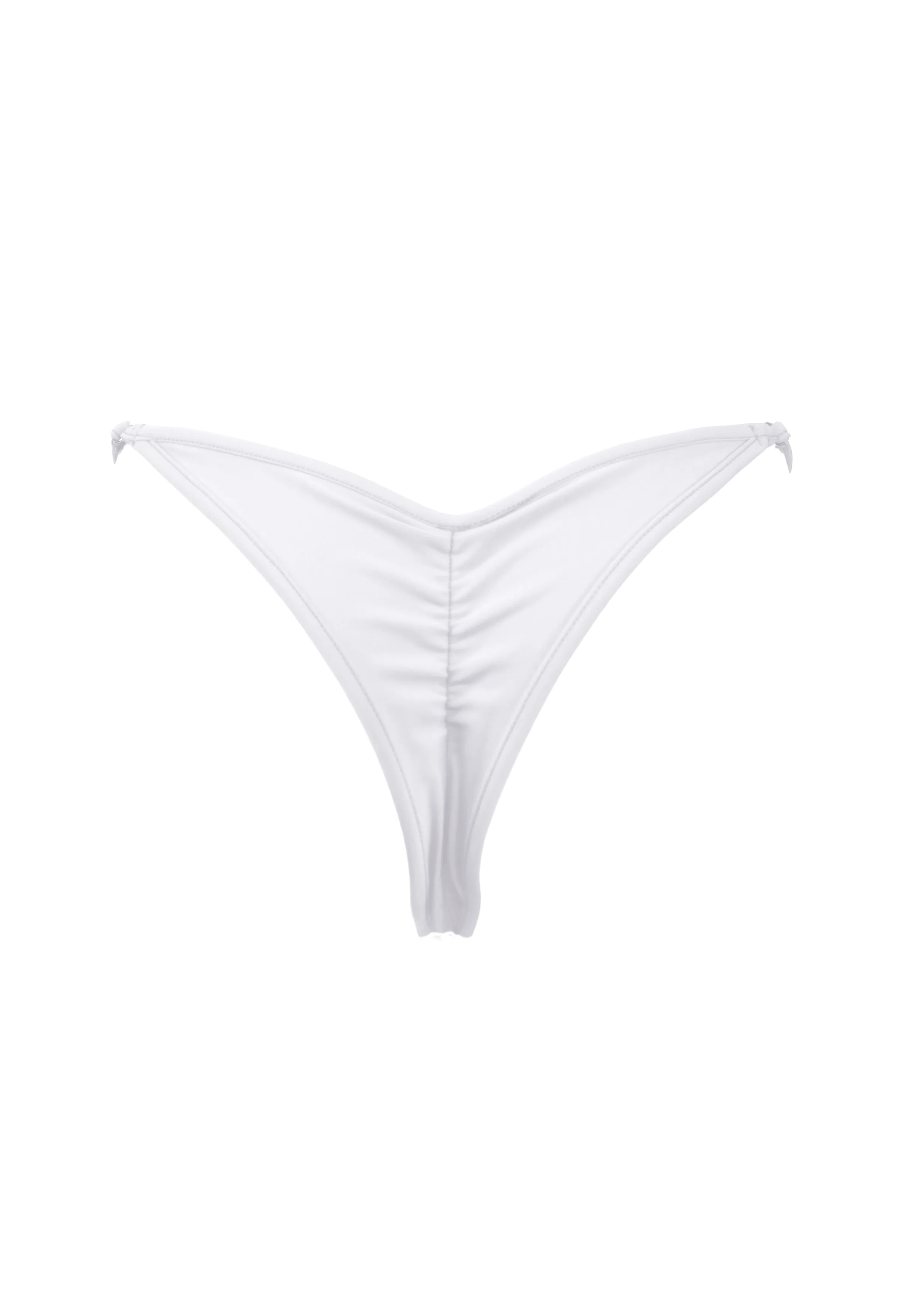 Strappy Swimwear Scrunch Back  Bikini Bottom / WIFI SWIM WHITE