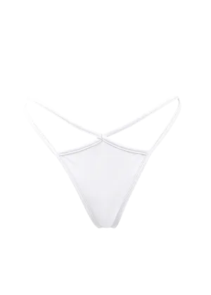 Strappy Swimwear Scrunch Back  Bikini Bottom / WIFI SWIM WHITE