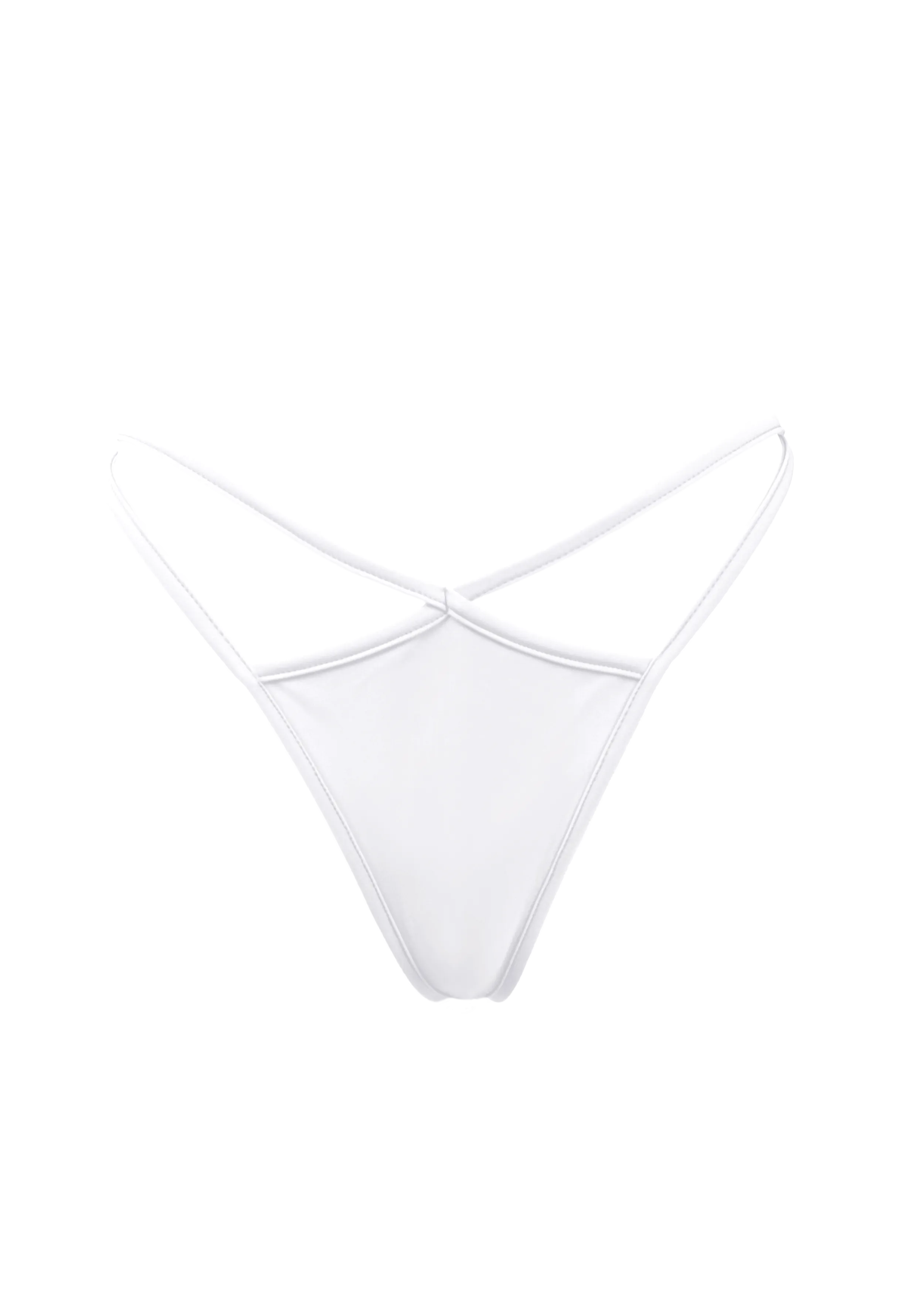 Strappy Swimwear Scrunch Back  Bikini Bottom / WIFI SWIM WHITE